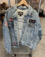 Blue Denim Button-Up Harley Davidson Jean Jacket w