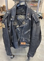 Vintage First Leather Motorcycle Jacket w/Pins