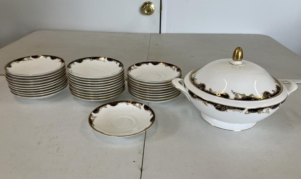 Minton Versailles China 30 Saucers 1 Tureen w/Lid