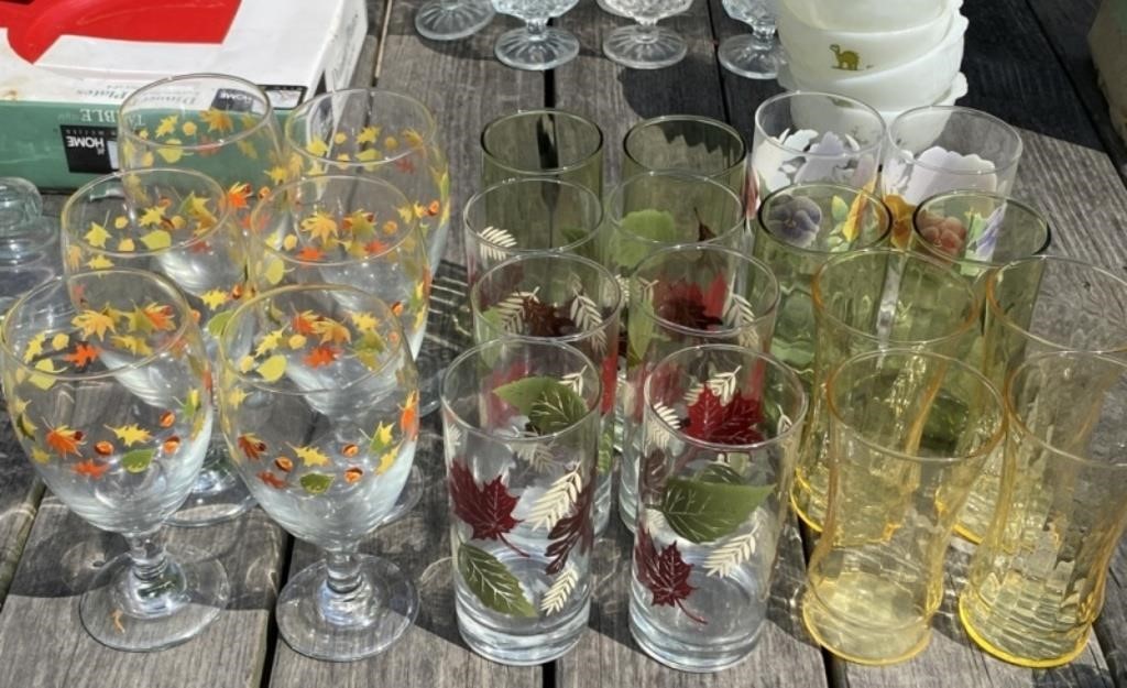 Large Lot of Drinking and Water Glasses