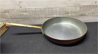 Vintage Copper Skillet Frying Pan Brass Handle Mad