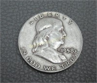 Silver 1958-S Franklin Half Dollar