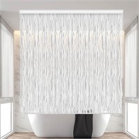 (READ)Rollup Shower Curtain  PEVA  56x95  Wave