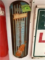 Hires root beer drive in thermometer, 27 x 8”