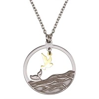 Sterling Silver Whale Tail Bird Necklace