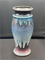 Bill Campbell Pottery Drip Glaze Vase Signed
