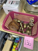 brass candle holders and more lot