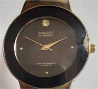 LADIES EMBASSY BY GRUEN DIAMOND QUARTZ WATCH