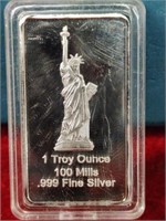 Statue of Liberty Silver Plated Bar