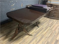 Six Leg Claw Foot Cherry Kitchen Table w/ Leaves