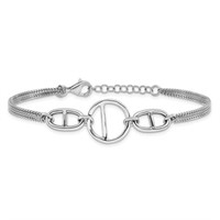 Sterling Silver 2-strand Fancy Design Bracelet