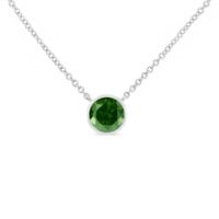 Dainty .20ct Green Diamond Solitaire Necklace