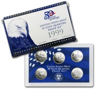 1999 United States Mint Proof Quarters 5 pc set