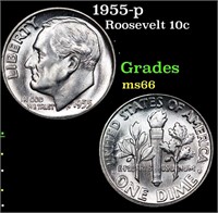 1955-p Roosevelt Dime 10c Grades GEM+ Unc