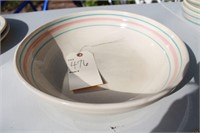 Vintage McCoy Blue and Pink stripe lg.serving bowl