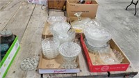 (4)  Flats Clear Glassware and Dishes