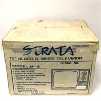 Vintage Strata 12" Black & White TV -BOXED