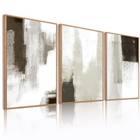 BINCUE Large Neutral Canvas Wall Art Abstract Pai