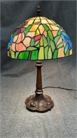 Tiffany Style Stained Glass Flower Shade Table