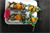 (4) 1988 Mirage TMNT Action Figures