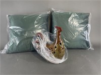 Flameless Rooster Luminary and Throw Pillows