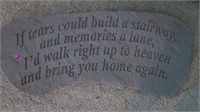 Concrete Memorial stone/bench top.  28.5" wide by