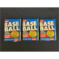 (3) 1985 Fleer Baseball Unopened Wax Packs