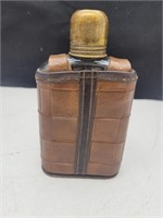 Vintage flask with leather case