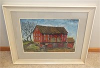WATERCOLOR BY KELLY '58 BARN PAINTING
