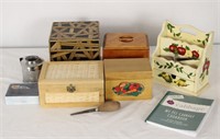 VARIOUS WOODEN BOXES AND MISCELLANEOUS ITEMS