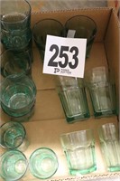 Green Glasses (Approx. 14 Pieces)