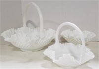 Fenton white glass hobnail bidding per item