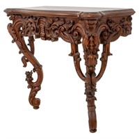 Victorian Oak Console Table, 19th Century