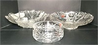 Crystal Centerpiece Bowls- Lot of 3