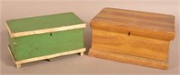 Two Antique Painted Softwood Miniature Chests.