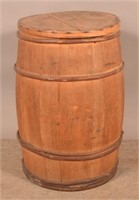 Antique Oak Barrel with Lid.