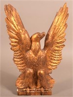 Vintage Carved and Gessoed Wood Eagle.