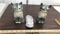 Cat statue & bookends