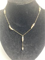 10k T&C freshwater pearls necklace 16“ long