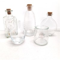 Misc mini bottles clear glass