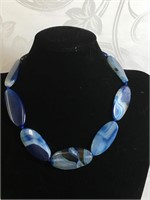 Striped Blue Agate Necklace