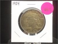 1924 Peace Silver Dollar in Flip