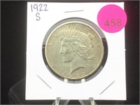 1922-S Peace Silver Dollar in Flip
