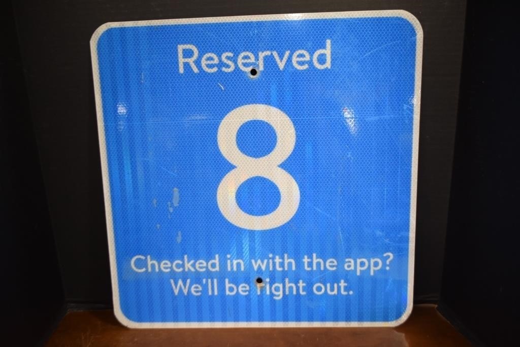Reserved 8 Metal Reflective Sign