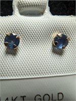 $240 10K  Sapphire 0.6Ct Earrings