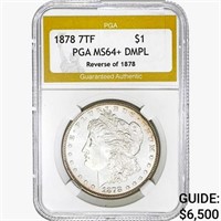1878 7TF Morgan Silver Dollar PGA MS64+ DMPL REV