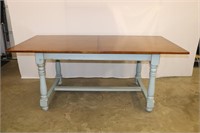 Ballard Design Table with distressed blue legs
