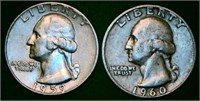 1959 D & 1960 D Wash Qtrs Silver Content