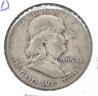 1954-D Franklin Half Dollar Coin  90% Silver