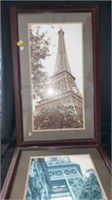 Framed wall art, lot of two items Approximately